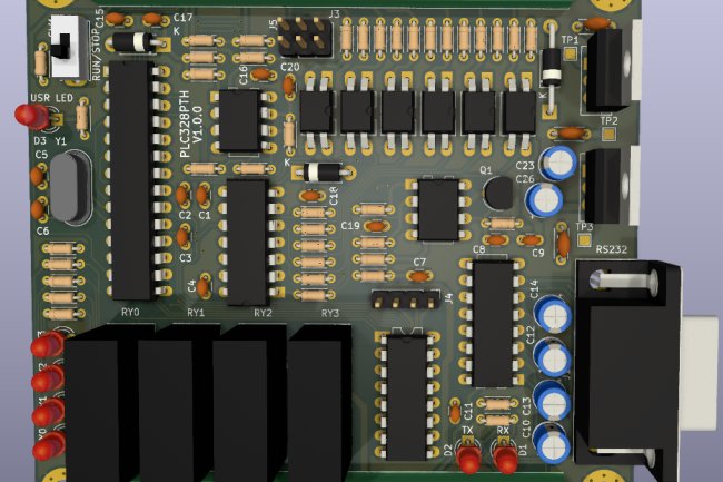 Diseño, fabricación y programación de un PLC con Arduino y el Atmega328P y KiCAD